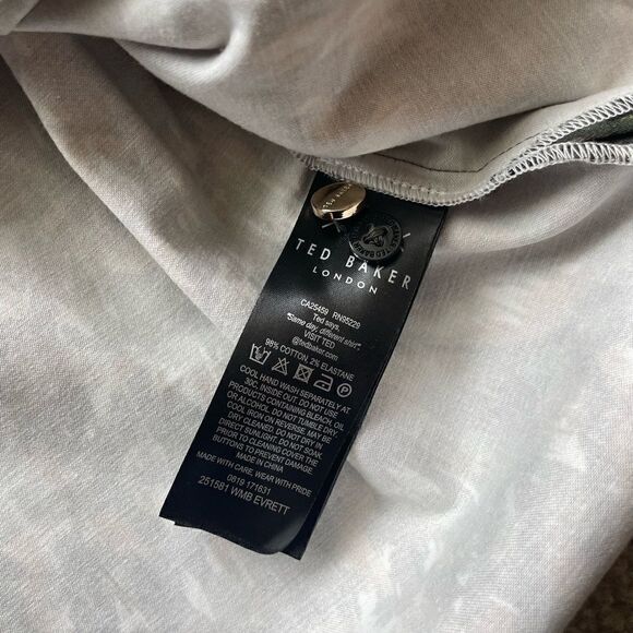 Ted Baker Evrett Lantern Sleeve Shirt Khaki Size 4 - US 12 - Picture 6 of 12